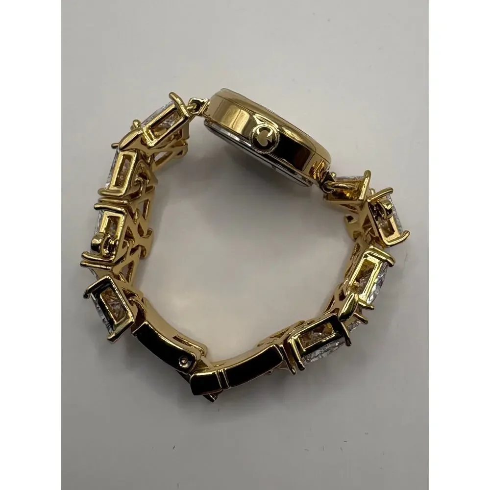Kate Spade New York Women Watch Gold Trillion Crystal Cocktail Bangle Gold NWT